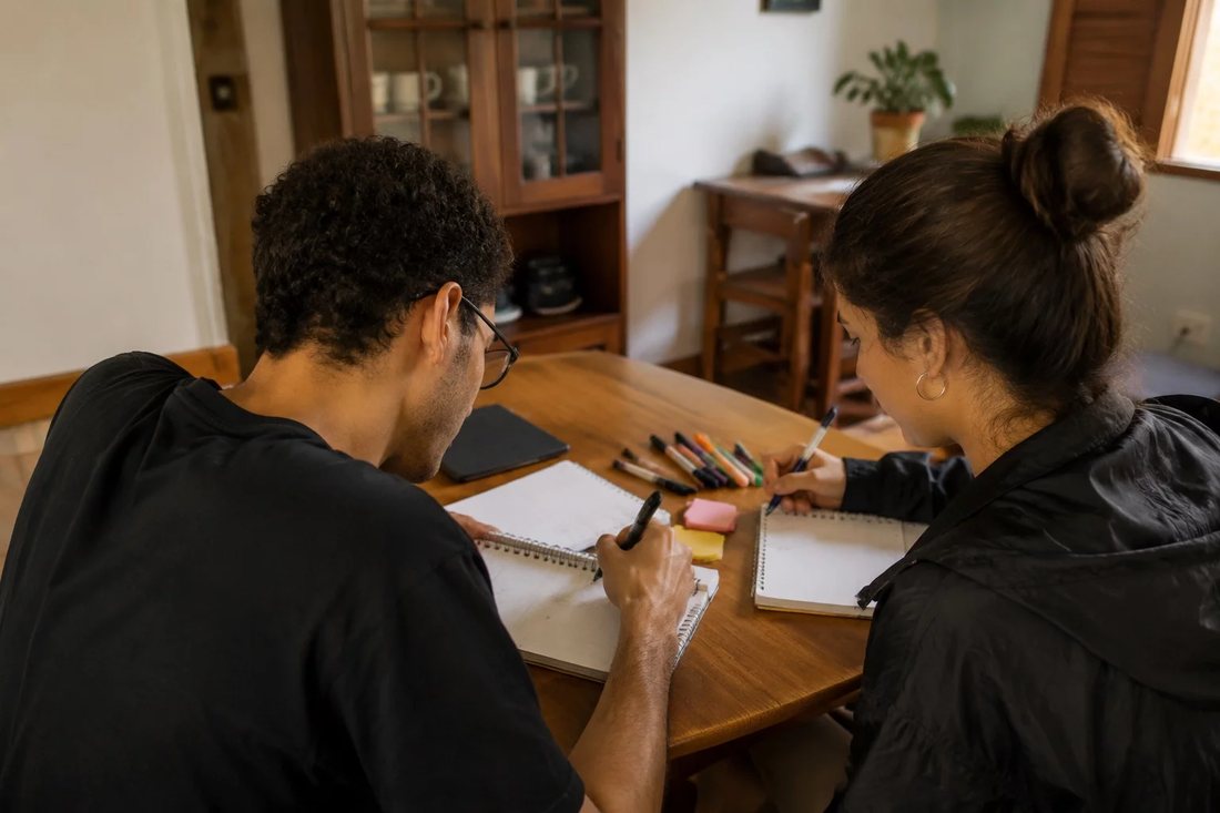 Estudantes de mochila conversando no corredor de um prédio universitário